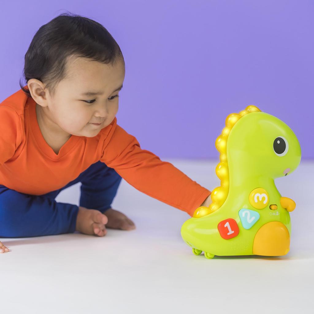 Bright Starts Crawl & Count Go Go Dinosaur [6 Months and Up] Crawling, Chase, Educational Toy, Early Childhood Education, Foreign Language 12506