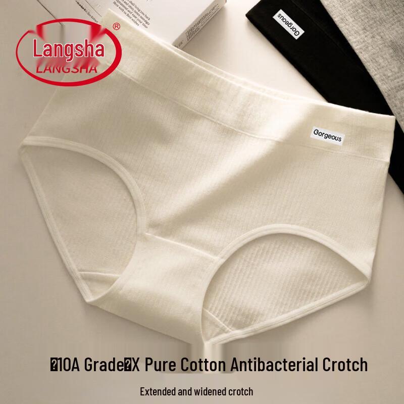Langsha Women s 10A Antibacterial Cotton Briefs 3-Pack L