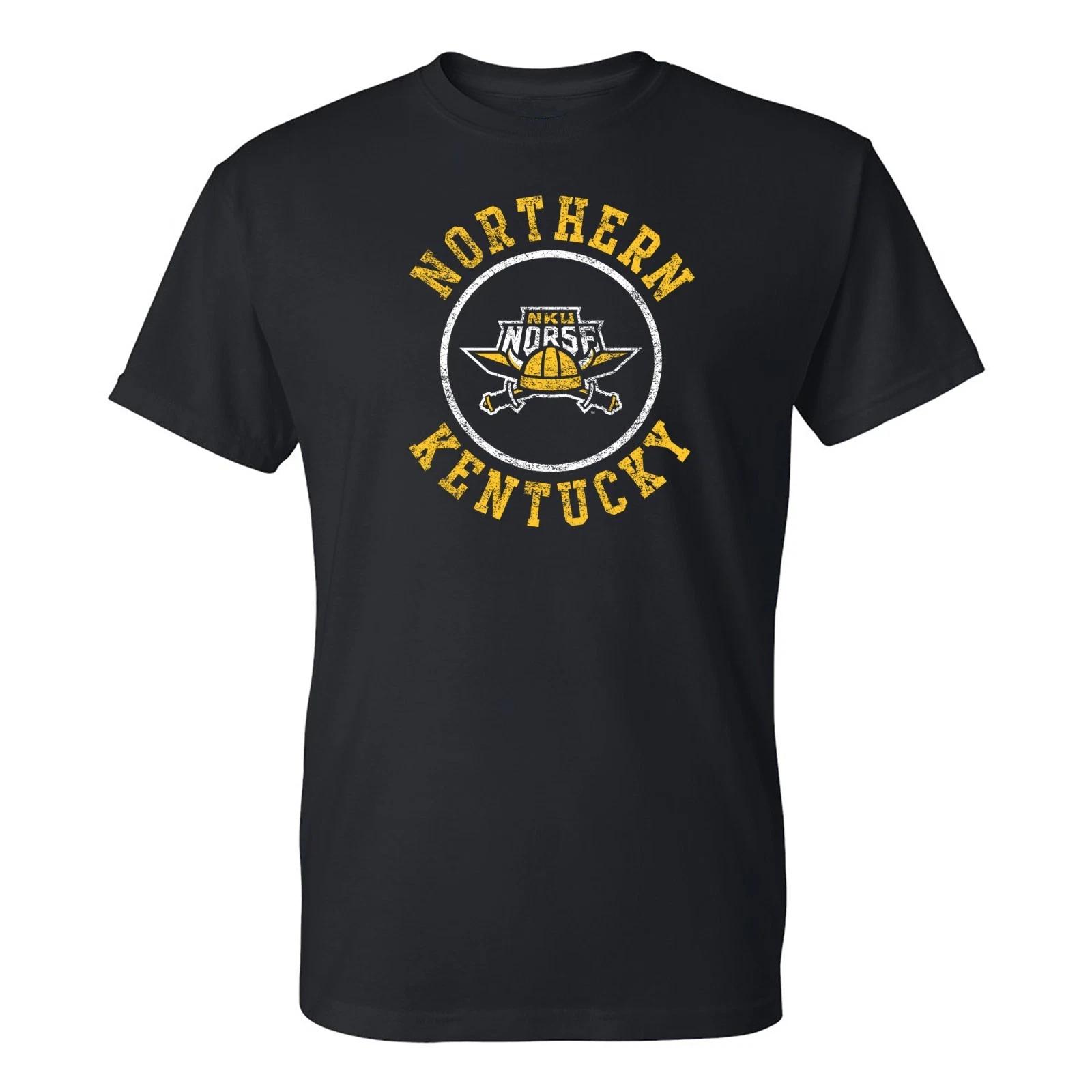 Northern Kentucky Norse Distressed Circle Logo T-Shirt - Black 4XL