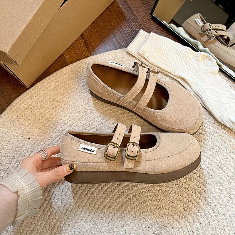 Casual fashion round head retro platform Mary Jane shoes spring and autumn with skirt French light mouth single shoes