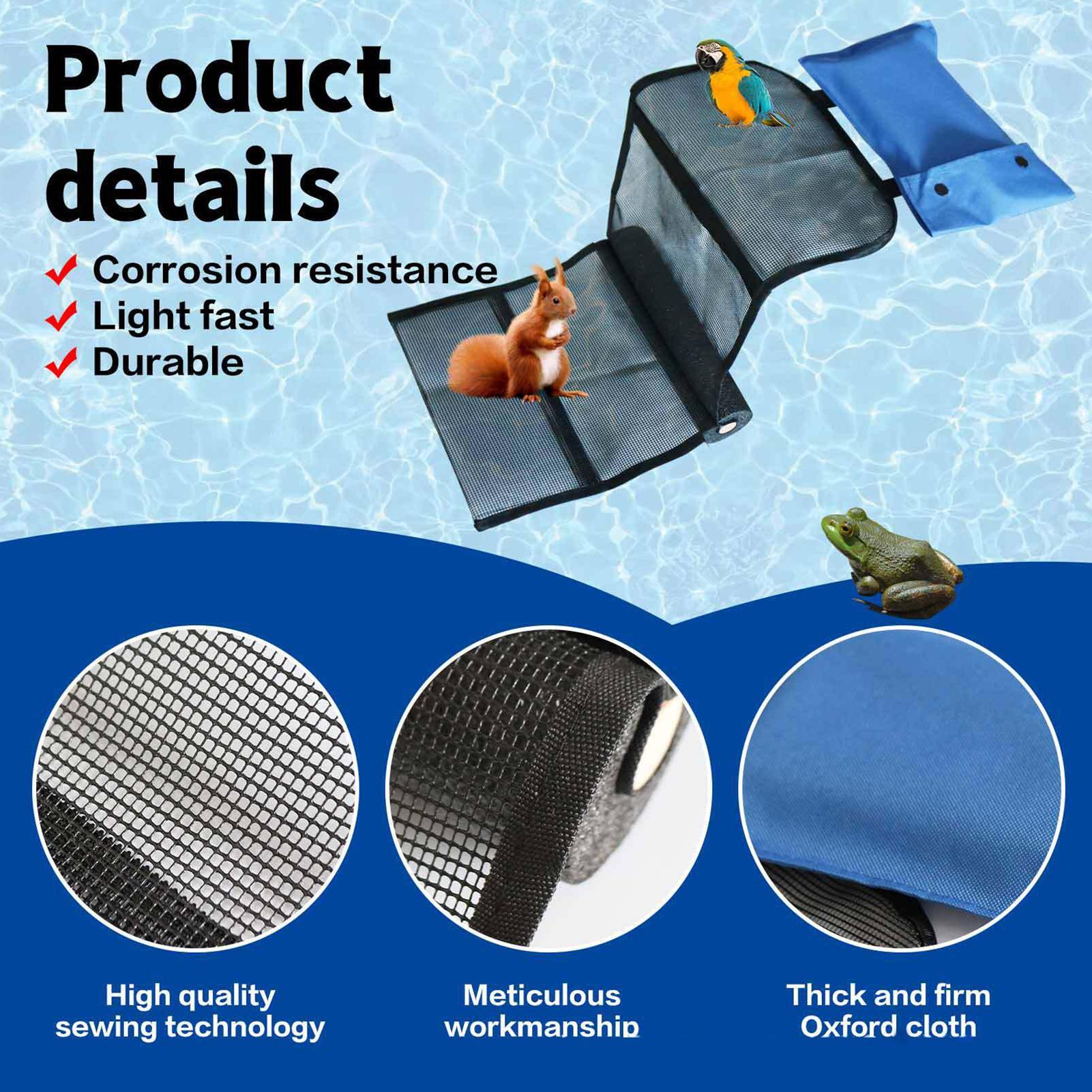 Pool Animal Escape Ramp Swimming Pools Floating Animals Rescue Tool Versatile Animal Saving Safety Net Pads Ladder for Lizards marrone
