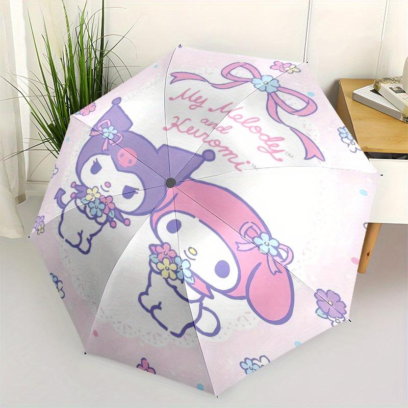 

My Melody and Kuromi Automatic 3-Fold Umbrella Design, Cute Cartoon Pattern, Portable Outdoor Umbrella, Perfect, Holiday Gift for Disney fans.Y067