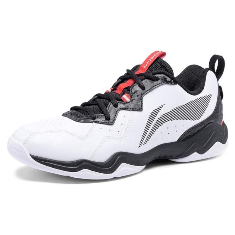 Li Ning CS6 Comfortable Slip Resistant, Abrasion Resistant, Breathable Low top Badminton Shoes Unisex White Black AYTS055-3
