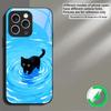 A kitten in blue water Suitable For iPhone 16E 17 Pro Max 15 Pro 14 13 Plus 12 mini 11 16 Air 17Pro magnetism Glass Phone Case