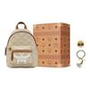 MCM Stark Lauretos Monogram Coated Canvas And Leather Mini Backpack Women Backpack Beige MMKESVE03I9001