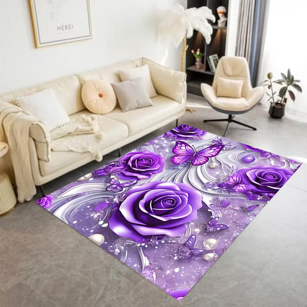 1pc Home Carpet Butterfly Design Non Slip Office Decor Gift Living Room Bedroom