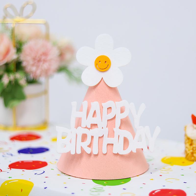 Kawaii Korean Smile Face Cake Topper for Baby's First Birthday