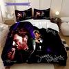 Rock Legend Johnny Hallyday Three-piece set (1 * duvet cover + 2 * pillowcase, without core) 2D Flat Bedding set Duvet cover and pillowcase