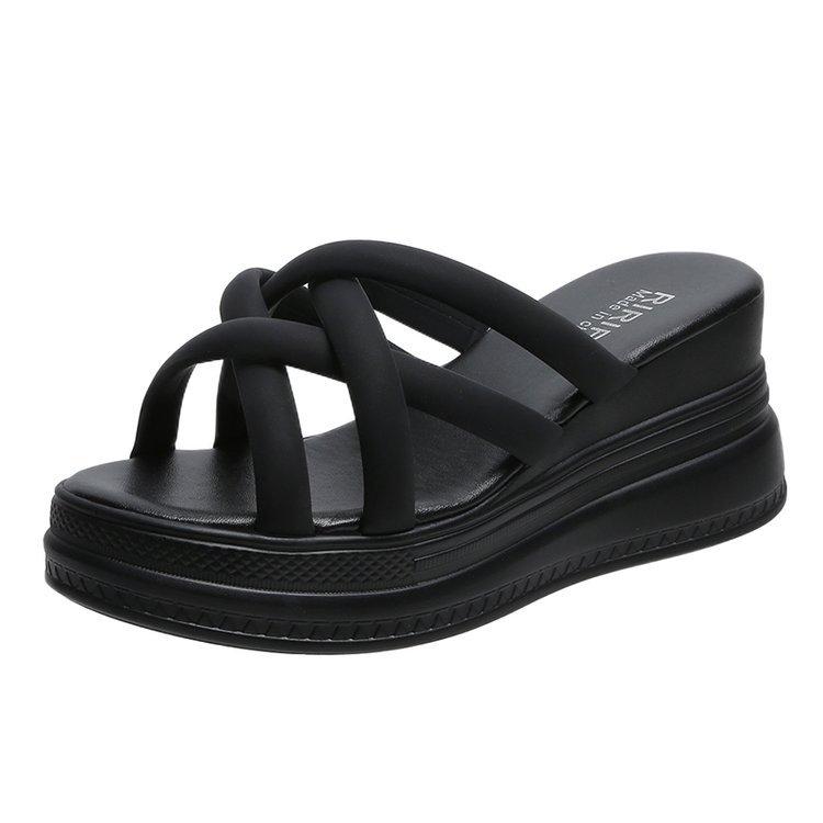 Ciabatte estive cool nuove pantofole con zeppa e plateau sandali mezzo zoccolo rialzati