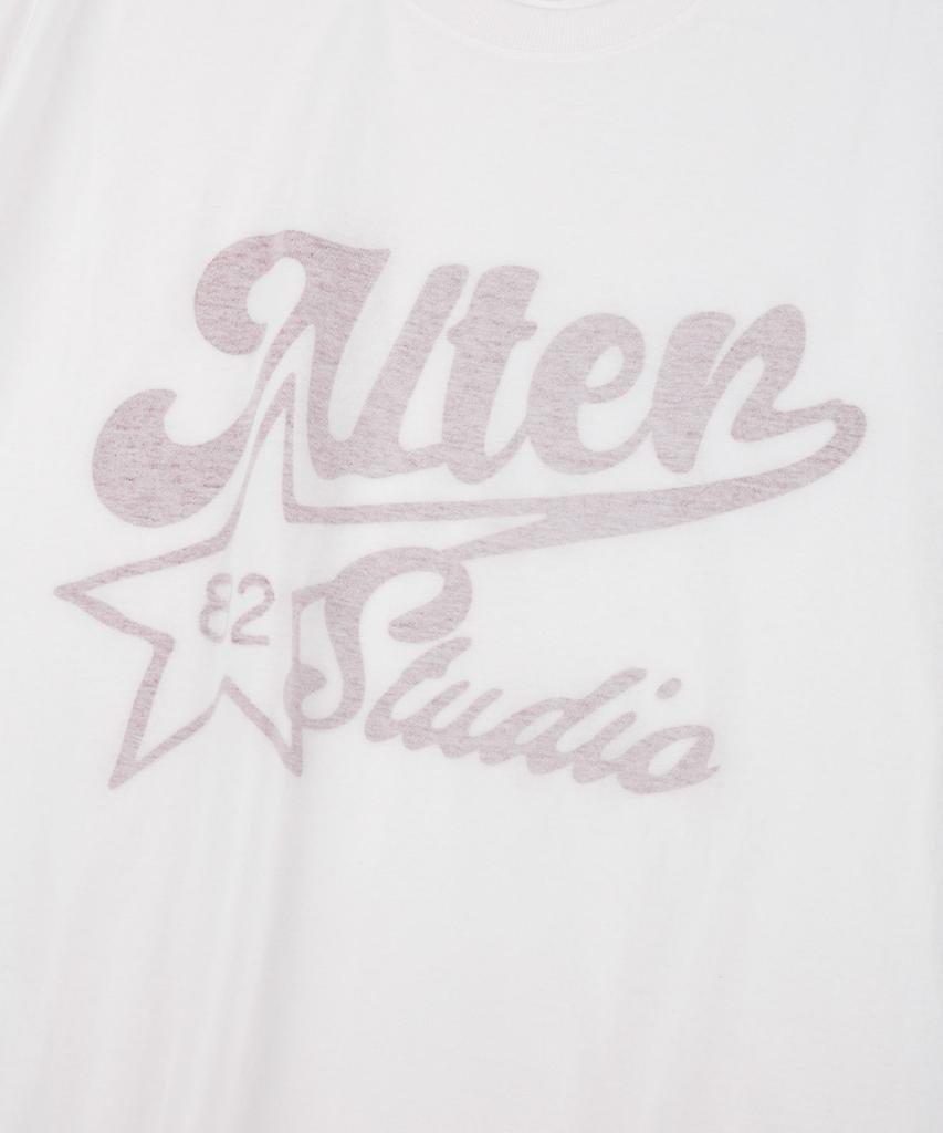 ALTER STUDIO Retro Reverse Print T-Shirt_White