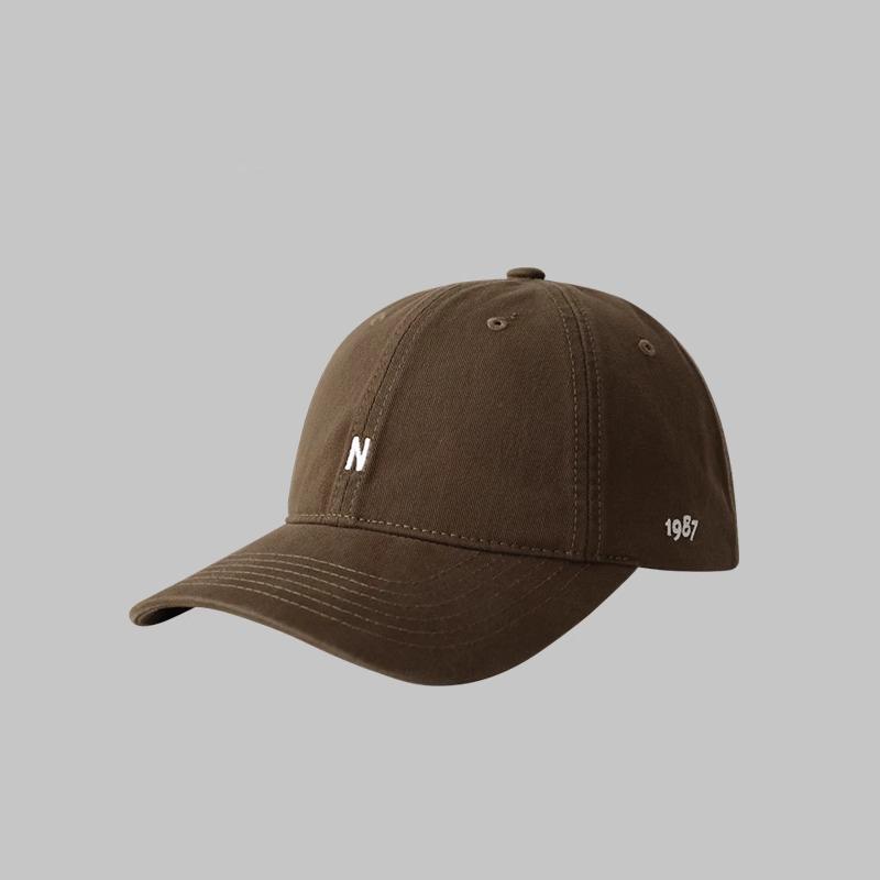 N-letter Embroidered Duckbill Cap for Sun Protection and Small Face, Versatile Soft Top Baseball Cap for Men and Women