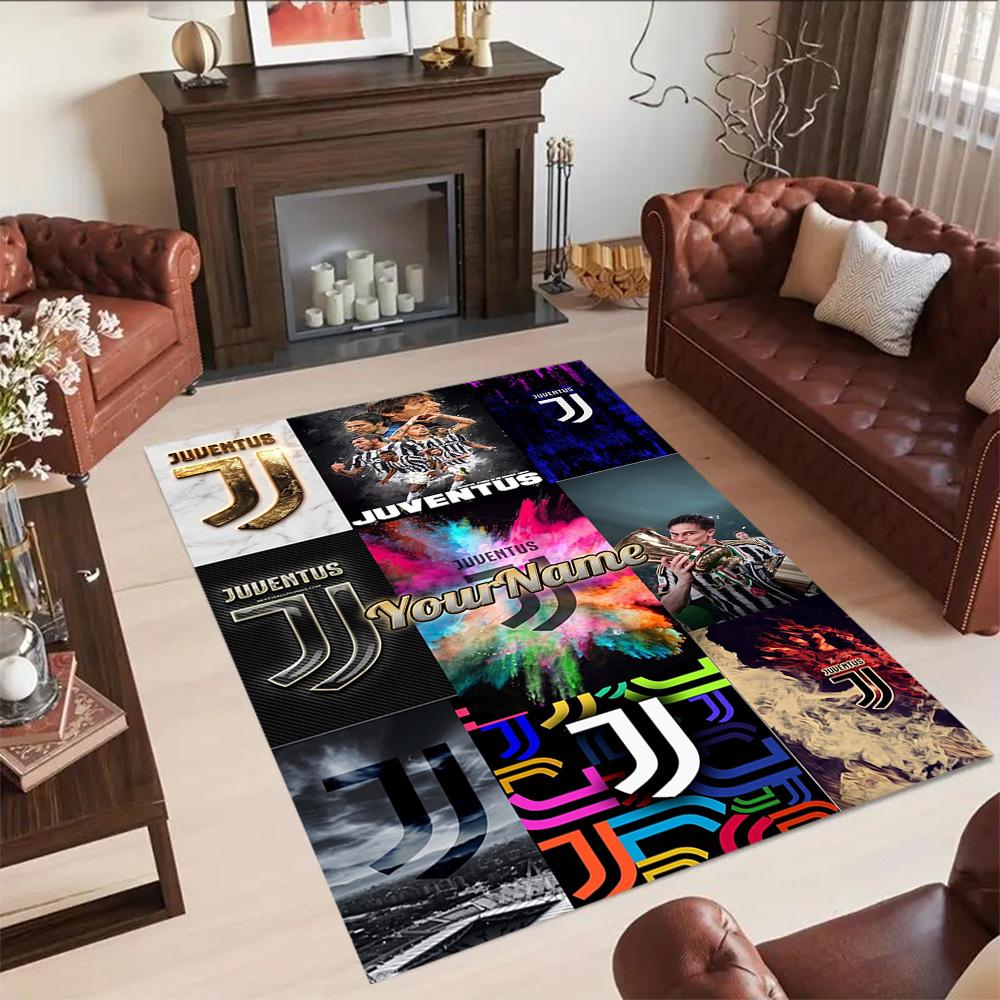 Juventus Customizable Name Floor Rug Office Rug Suitable for Bedrooms Hallway Dining Room Foyer Antislip Carpet Decorate Offices Spiritual Gift