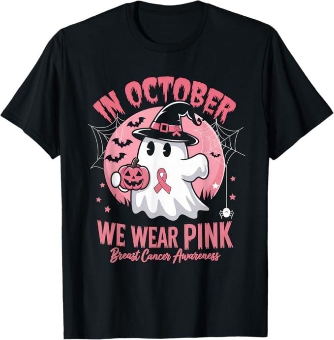 Breast Cancer Shirts Women Halloween October Wear Pink T-Shirt