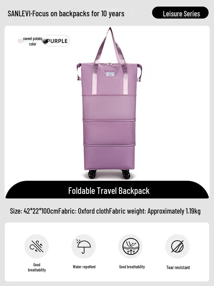 Wheeled Foldable Travel Bag - Lightweight, Expandable, and Portable Storage for Men and Women