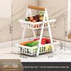 Detachable Double-Layer Wrought Iron Fruit and Snack Basket for Kitchen Countertop Storage