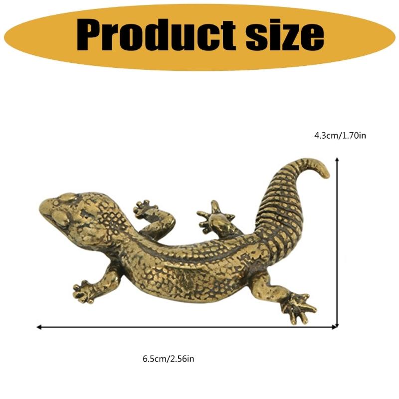 Ready-to-Display Metal Lizards Figurine Requiring No Assembly, with Curled Tail and Scale Texture for Desks or Shelves