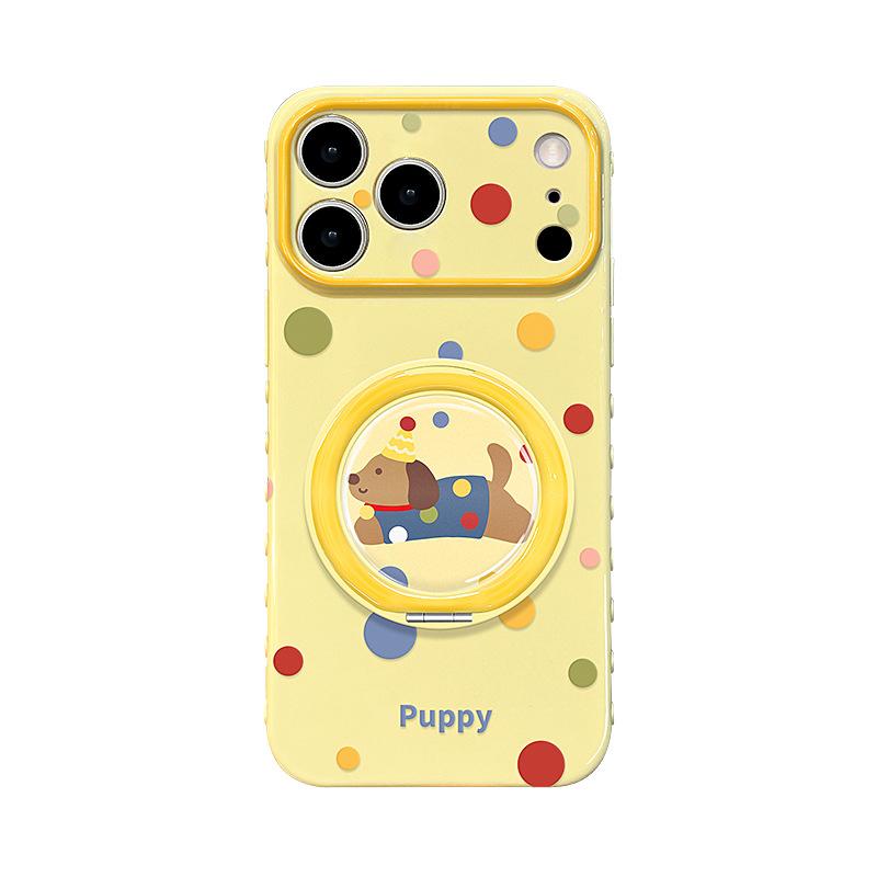 Applicable To Apple 11promax Mobile Phone Case 11 Cute Iphone11 with Bracket 11 Polka Dot Puppy Bracelet 11 Women