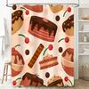 Colorful Dessert Pattern Shower Curtain for Bathroom Decoration Modern Style Home Accessories Wall Hanging Waterproof Fabric Cov
