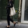 French Yvon Lambert Bookstore Same Canvas Shoulder Bag Simple Letters Thin Tote Cloth