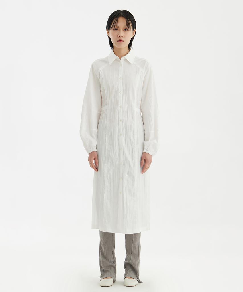 Youth Side-Slit Shirt Dress - White
