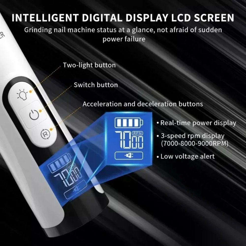 2 LED Light Dog Nail Grinder 3-Speed Pet Grooming Trimme Electric Pet Nail Grinder  For Dogs Cats