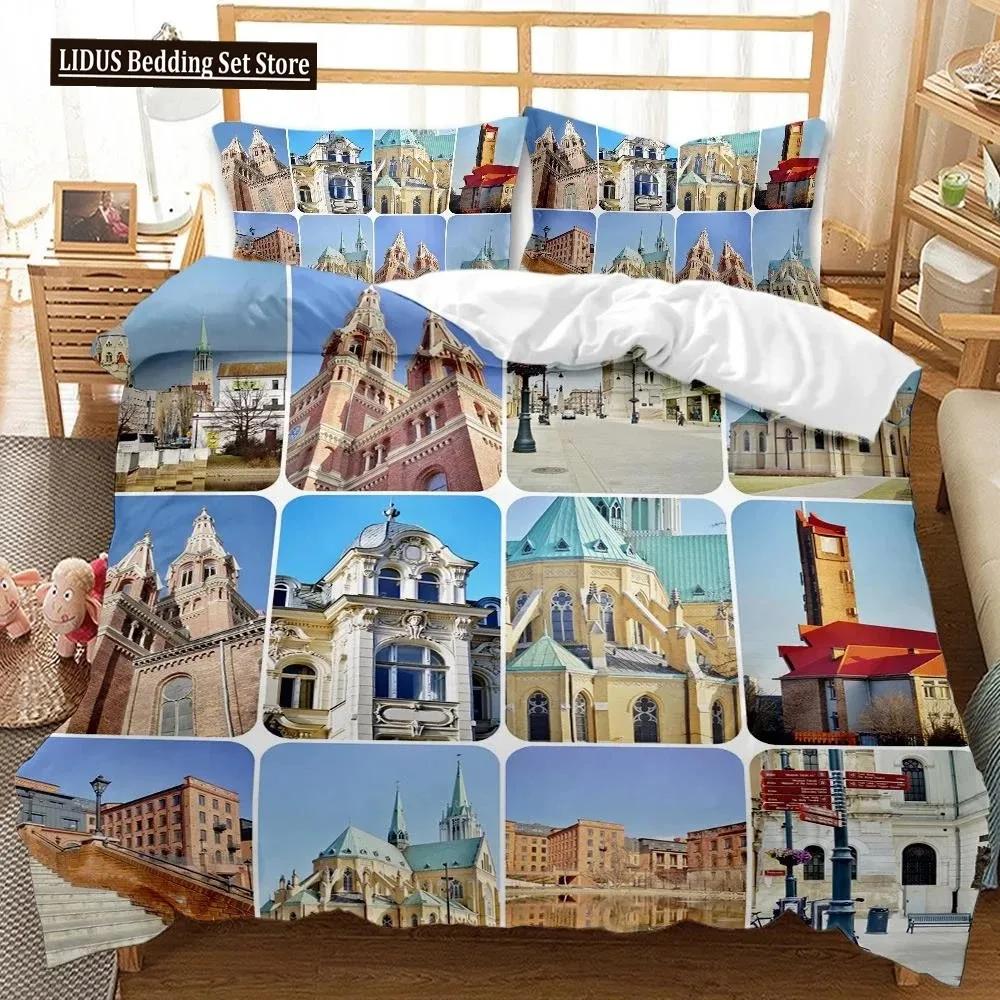 UK London Style King Queen Duvet Cover British Elements Bedding Set for Teens Adults London Bridge Big Ben Polyester Quilt Cover