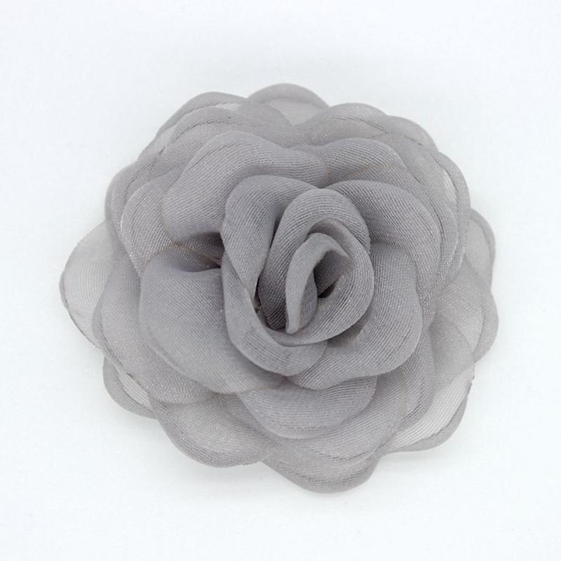 6Cm Black White Camellia Flower Brooches Korean  Corsage Lapel Pins Dress Shirt Suit Accessories For Women Lapel Pins