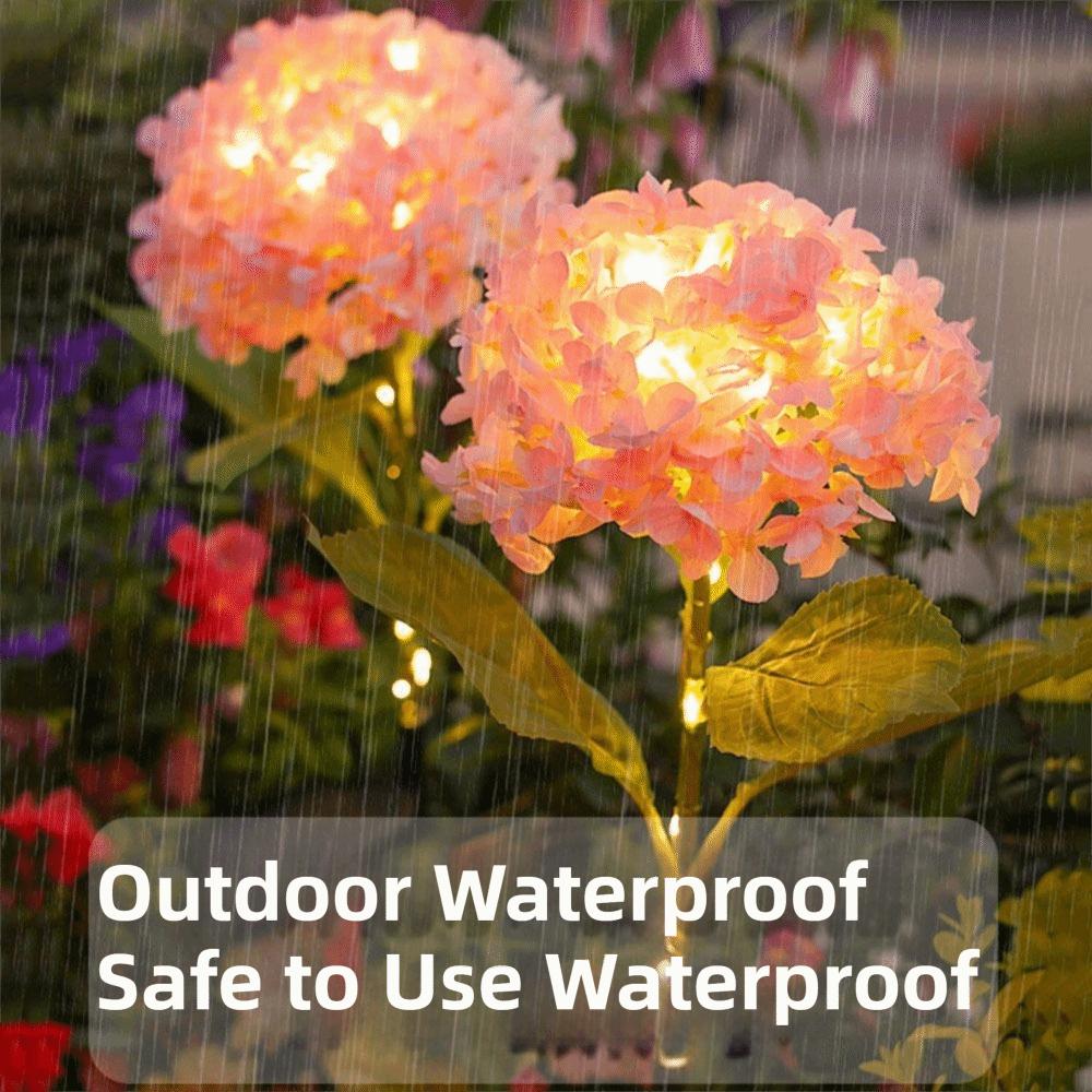 Realistic Solar Embroidered Flower Lamp Outdoor Hydrangea Light Backyard Landscape