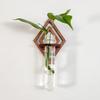 Yousheng Wall Planter for Indoors Clear Planters with Wooden Hollow Stand Plastic Test Tubes Vertical Propagation Station for Hydroponics Air Plants