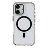 For iPhone 16 Magnetic Case TPU Acrylic Clear Phone Back Cover with Lens Protector Kickstand