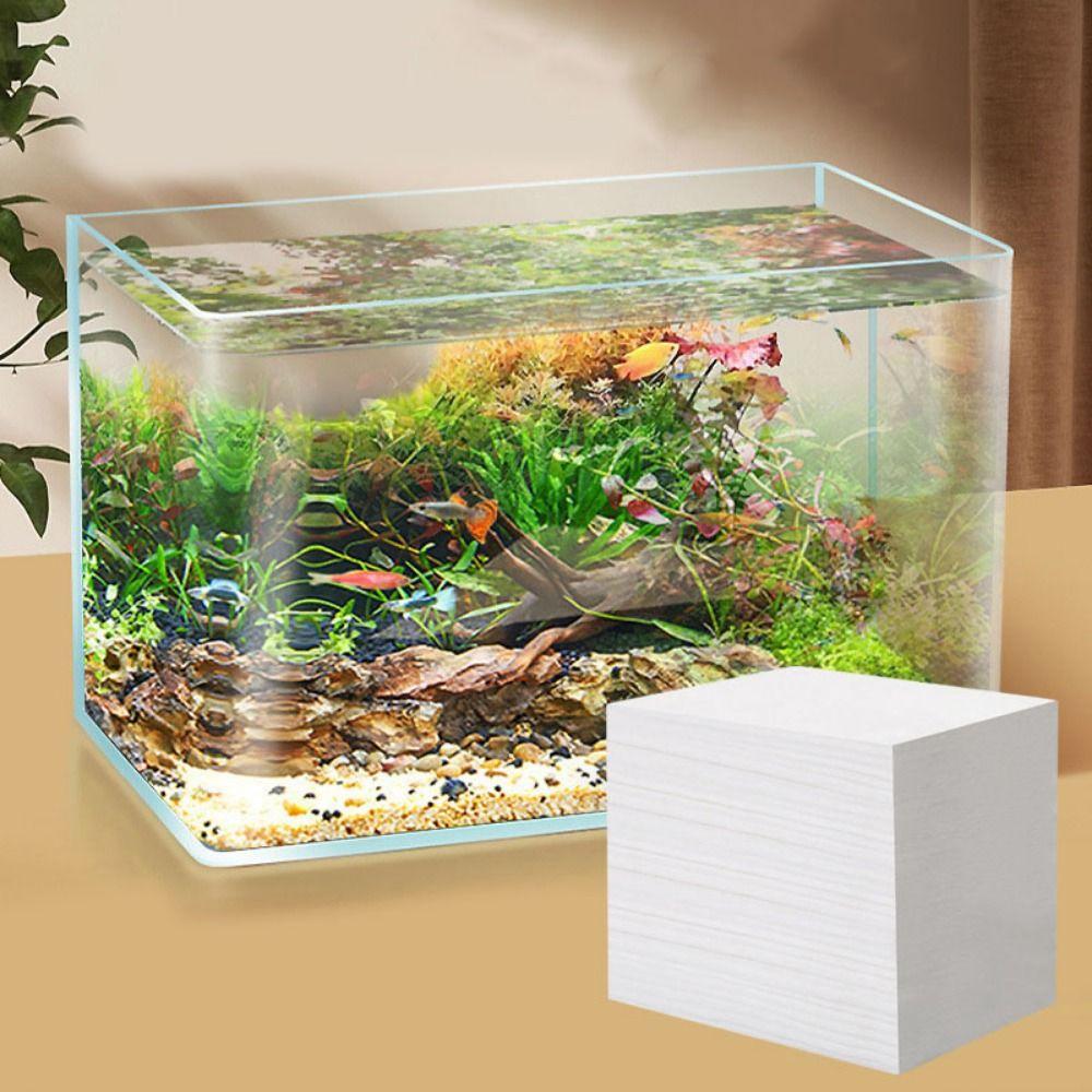 100Pcs Water Purification Water Polishing Filter Pad De-yellowing Fish Tank Filtration Paper  Home