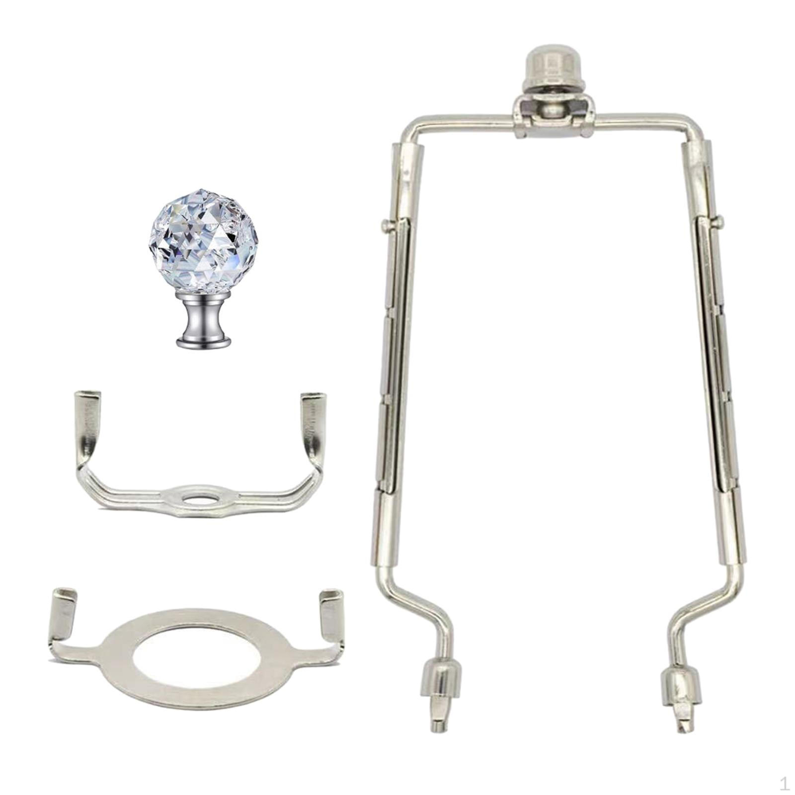 

Регулируемая лампа-арфа со стильным кронштейном абажура для торшеров и настольных ламп серебряный