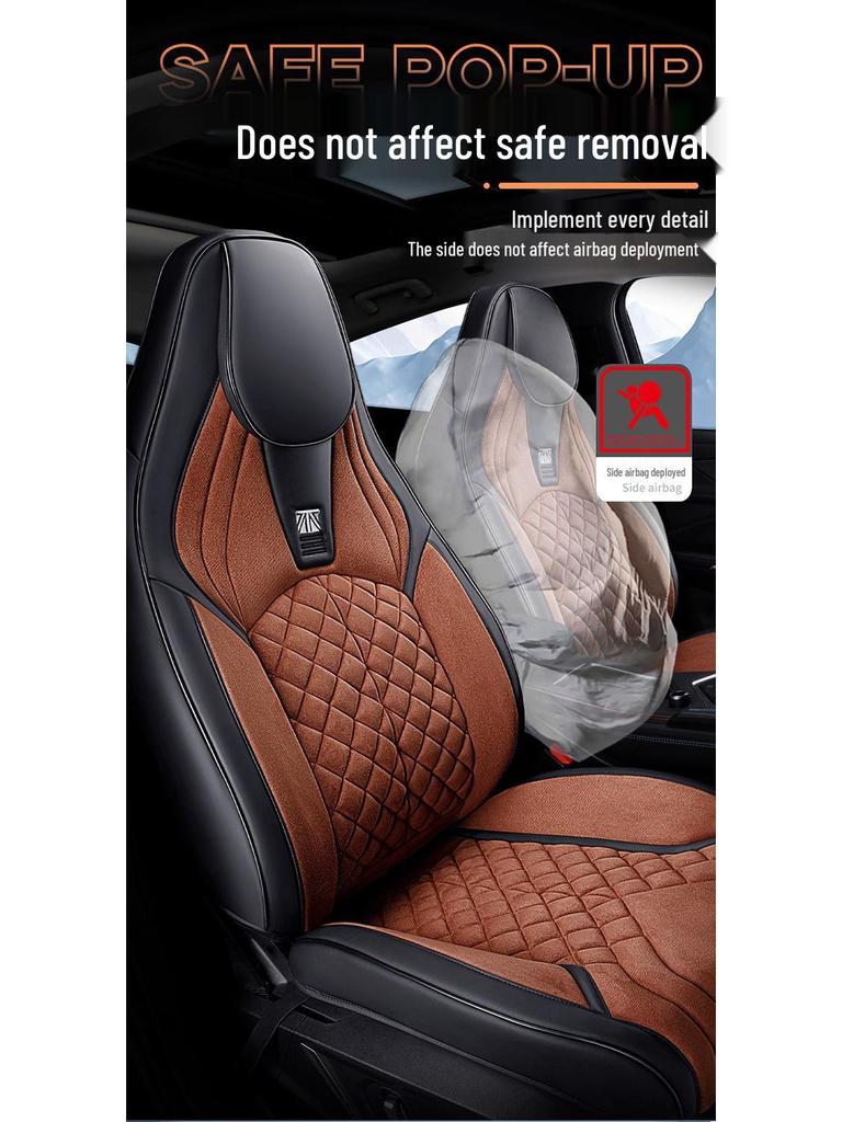 3D Rameses Sports Car Seat Cover - All-Season Comfort for 5 Seats, Fits Most New Energy Vehicles