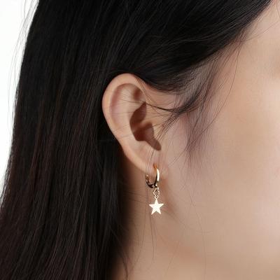 Fashion Jewelry Gold Silver Color Small Star Charms Ear Piercing Huggie Hoop Earring Ear-cuffs