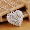Differentfashion Silver Color Jewelry Elegant Charms Wedding Exquisite Heart Necklace Women