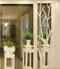Large Tree Mirror Wall Stickers 3D Acrylic Leaves Decorative Sticker Removable Mural for TV Background Home Room Wall Decor