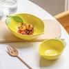 Creative Fruit Lemon Shape Hand-Painted Ceramic Dishes Tableware Cute Fruit Dishes Household Underglaze Color Dishes Bowl