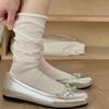 Female Summer Fashion New Bow Ballet Wind Non Slip Boneless Calf Pile Socks