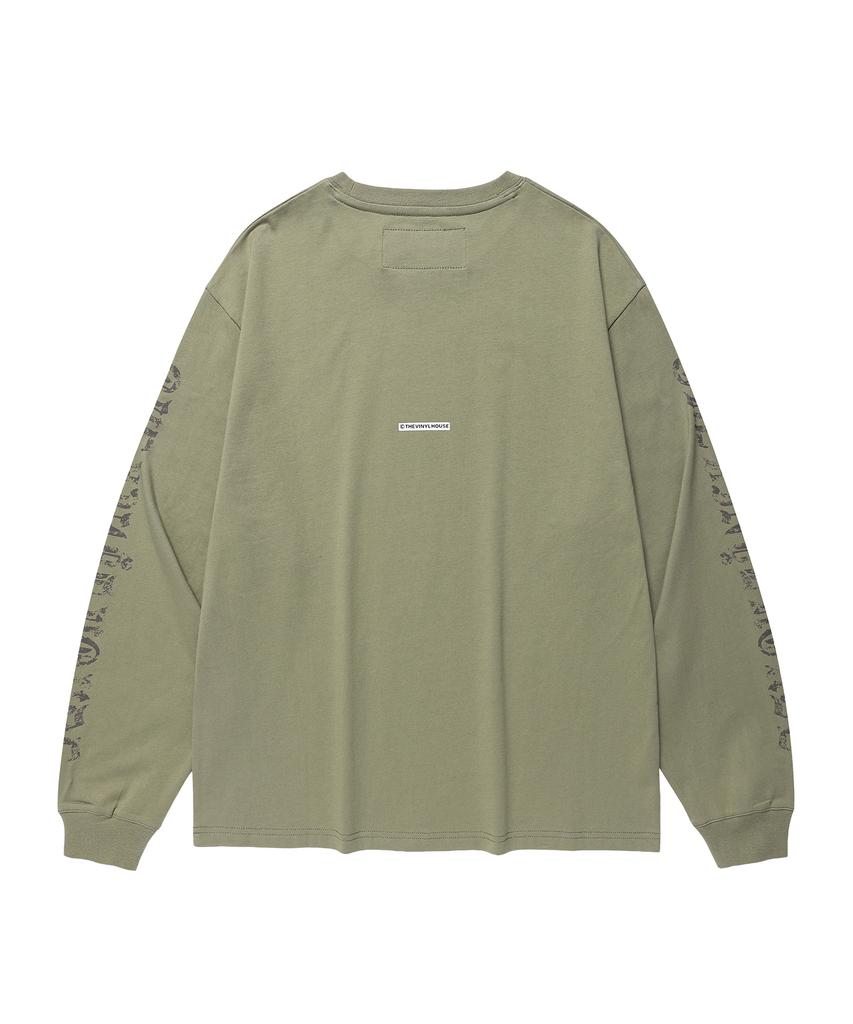 THEVINYLHOUSE Rough Drawing Ls Tee Olive