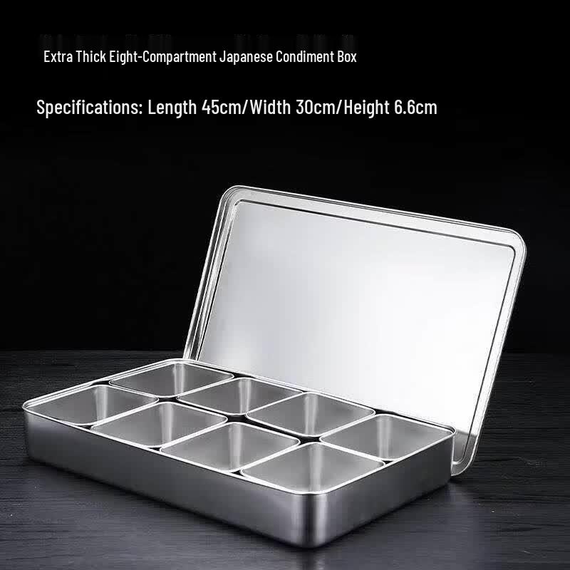 304 Stainless Steel Kitchen Seasoning Organizer with Lid