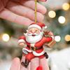 Lustiger Weihnachtsmann Anhänger Weihnachtsbaum Dekoration Flach 2D Acryl Cartoon Laufender Weihnachtsmann Hausparty Dekoration Zubehör Neu