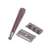 Double Edge Safety Razor, Faux Wood Zinc Alloy Handle Razor With 5 Stainless Steel Blades, Heavy Duty Eco-Friendly Razor