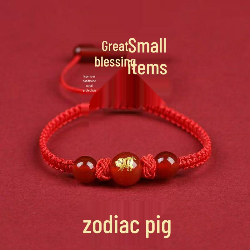 2025 Zodiac Red String Bracelet for Men & Women's Birth Year: Dragon, Horse, Rooster, Rat, Rabbit