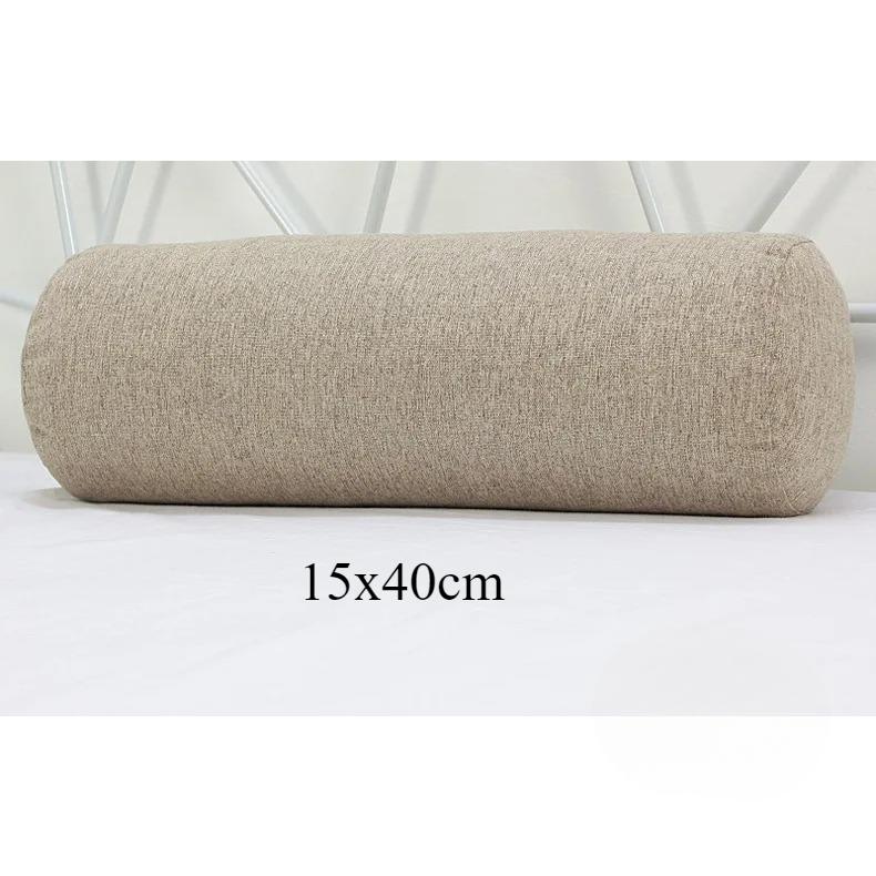 Long Pillow for Beds Cylinder Support Waist Leg Cushion Simple Solid Color Sun Lounger Backrest Pad Home Office Decor
