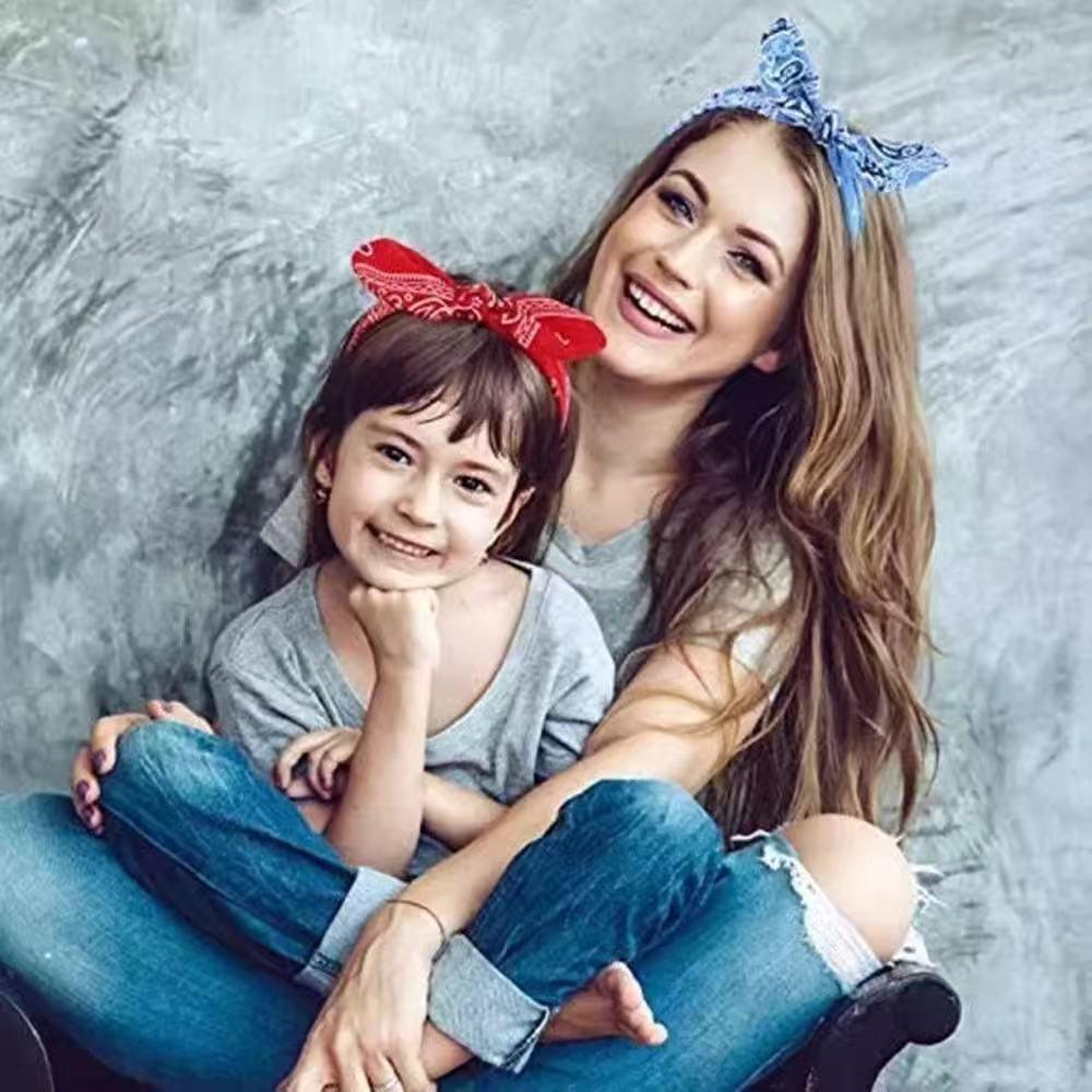 Cross-Border Rabbit Ear Knot Elastic Headband for Women