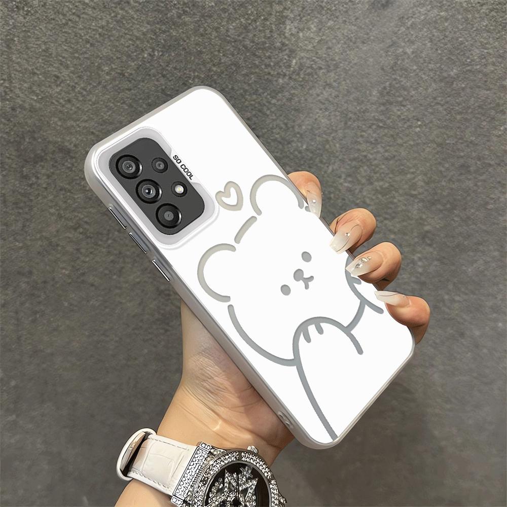 Creative Cute Bear Case for Samsung Galaxy A14 A56 A54 A13 A72 A16 A34 A32 A36 A12 A25 A73 A17 A52 A23 A71 Phone Cover