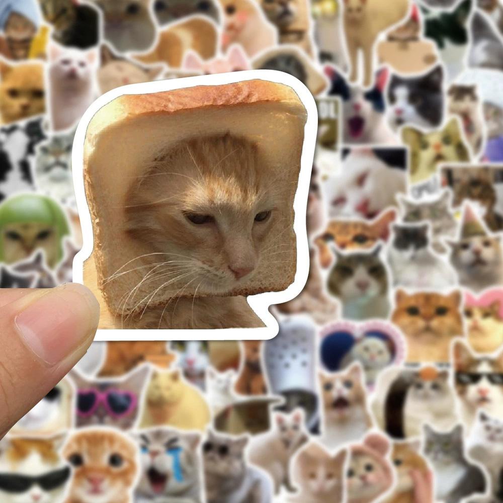 10/30/50/100pcs Funny Animal Cat MEME Graffiti Stickers Waterproof DIY Suitcase Motorcycle Phone Luggage Cute Waterproof Sticker