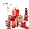 Wedding Room Decor Set: Stackable Double Happiness Box, 3D Floor Ornament, Bride & Groom Photo Decor.
