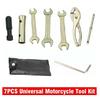 7x Motorcycle Spark Plug Spanner Wrench Socket Plier Tool Kit W/ Storage Pocket