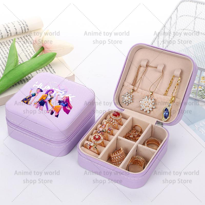 Kpop Demon Hunters Travel Portable Jewelry Storage Box Organizer Jewelry Case Earrings Necklace Ring Jewelry Boxes Birthday Gift